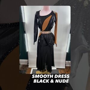 EUC Black And Nude Peplum Smooth Ballroom Dress